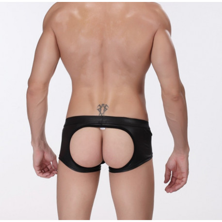 Cueca Boxer Jockstrap com Bojo Anatômico de Sustentação Frontal e Aberto Atrás Cuecas SexLord Underwear - Preto