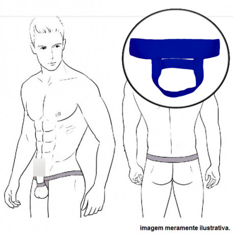 Cockring Suporte Escrotal e Apoio para o Pênis Elástico Cintura Azul Cuecas SexLord Underwear