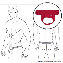 Cockring Suporte Escrotal e Apoio para o Pênis Elástico Cintura Vermelho Cuecas SexLord Underwear