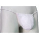 Cueca Fio Dental Tapa Sexo Transparente com Elástico Roliço em Tule Branco Ajustável e Respirável Cuecas SexLord Underwear