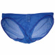 Cueca Cintura Fina Sexy Transparente em Tule Vazado Azul Respirável Cuecas SexLord Underwear