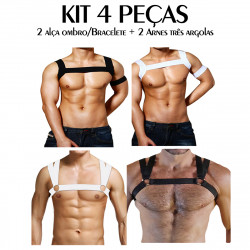 Kit 4 Alças Ombro Peito Masculino Academia Homens Fetiche Gay Men Cuecas Sexlord Underwear